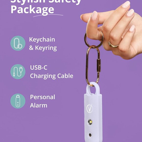 Vantamo Personal Alarm for Women, Extra Loud Double Speakers, Light Rose - Picture 5 of 7